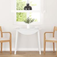 Eettafel massief hout wit rubber