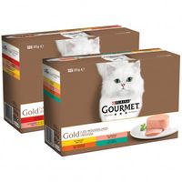Gourmet Gold 12-Pack Mousse + Fijne Hapjes in Saus kattenvoer 96 x 85 g - thumbnail