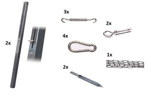 Nesling bevestigingsmaterialen schaduwdoek combinatiepakket 4