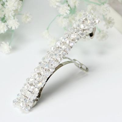 Mode meisjes Headwear Crystal Rhinestone elastische Hair clip haaraccessoires (wit)