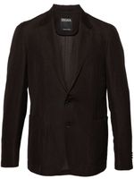 Zegna blazer à revers crantés - Marron