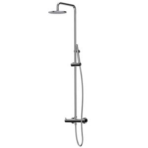 Regendouche set Xenz Duero | Opbouw | 20 cm | Thermostaatkraan | Telescopisch | Chroom