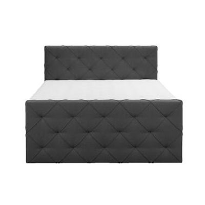 Boxspring met opbergruimte en voetbord Liv geruit - antraciet - 180x200cm - Leen Bakker