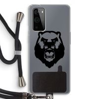 Angry Bear (black): OnePlus 9 Pro Transparant Hoesje met koord