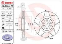 Remschijf BREMBO, Remschijftype: Gespleten: , u.a. für VW, Audi, Seat, Skoda - thumbnail