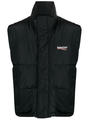 Balenciaga gilet matelassé Cocoon à logo imprimé - Noir