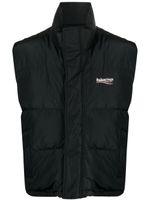 Balenciaga gilet matelassé Cocoon à logo imprimé - Noir