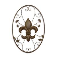 AN IRON FLEUR DE LIS WALL DECOR