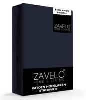 Zavelo Hoeslaken Katoen Strijkvrij Navy-2-persoons (140x200 cm) - thumbnail