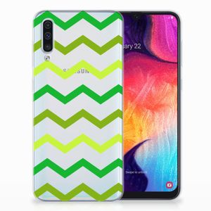 Samsung Galaxy A50 TPU bumper Zigzag Groen