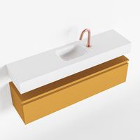 Toiletmeubel Mondiaz Andor | 120 cm | Meubelkleur Ocher | Lex vrijhangend wastafel Talc Midden | 1 kraangat