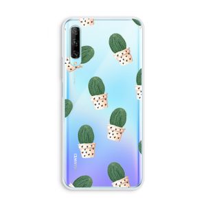 Cactusprint roze: Huawei P Smart Pro Transparant Hoesje