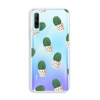 Cactusprint roze: Huawei P Smart Pro Transparant Hoesje