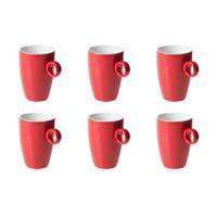 Maastricht Porselein Beker Bart Colour 23 cl Rood 6 stuk(s)