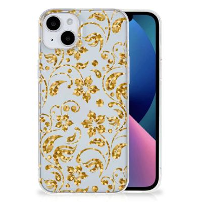 iPhone 15 Plus | TPU Case | Gouden Bloemen iPhone 15 Plus | TPU Case | Gouden Bloemen