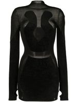 Dion Lee robe courte en maille intarsia - Noir