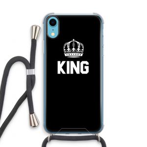 King zwart: iPhone XR Transparant Hoesje met koord