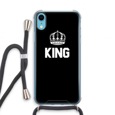 King zwart: iPhone XR Transparant Hoesje met koord