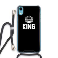 King zwart: iPhone XR Transparant Hoesje met koord