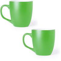 2x Drinkbekers/mokken groen 440 ml