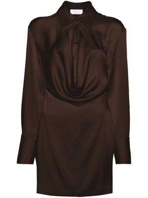 Blumarine robe-chemise satiné courte - Marron