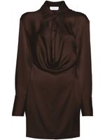 Blumarine robe-chemise satiné courte - Marron