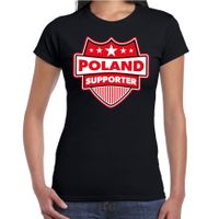 Polen / Poland schild supporter t-shirt zwart voor dames - thumbnail