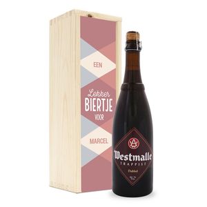 Bier in bedrukte kist - Westmalle Dubbel