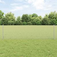 VidaXL Hek met paal zilver 0,6 x 25 m staal