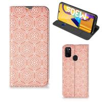 Samsung Galaxy M30s | M21 | Hoesje met Magneet | Pattern Orange