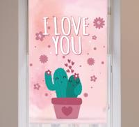 Hoofdslaapkamer rolgordijnën Valentijnsdag mooie cactus