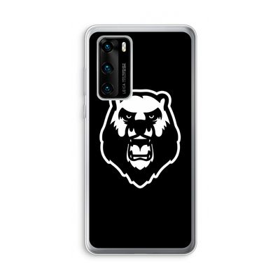 Angry Bear (black): Huawei P40 Transparant Hoesje