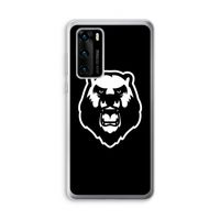 Angry Bear (black): Huawei P40 Transparant Hoesje