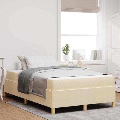 Boxspring bed met matras Crème en Wit 120 x 200 cm Stof