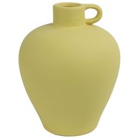 Decoratie kruik of vaas - geel terracotta - D18 x H22 cm - smalle opening