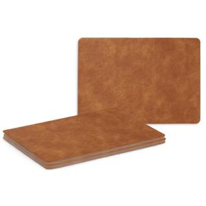 Placemats - 4x - lederlook - cognac kleur - 42 x 30 cm - tafel dekken - onderleggers