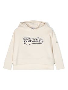 Moncler Enfant hoodie en coton à logo brodé - Tons neutres