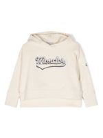 Moncler Enfant logo-embroidered cotton hoodie - Tons neutres