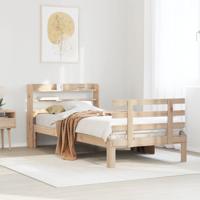 Bedframe met hoofdbord massief grenenhout 90x190 cm