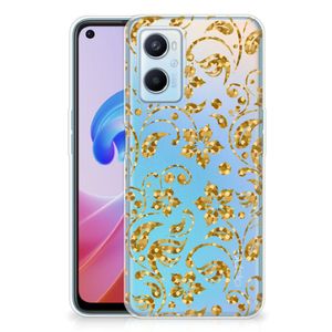 OPPO A96 | OPPO A76 TPU Case Gouden Bloemen