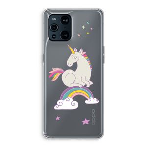 Regenboog eenhoorn: Oppo Find X3 Transparant Hoesje
