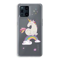 Regenboog eenhoorn: Oppo Find X3 Transparant Hoesje