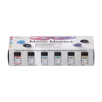 Creativ Company Marmerverf - metallic kleuren, 6x20ml