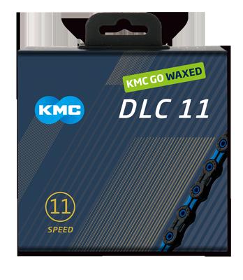 KMC ketting dlc11 black/blue 118s waxed