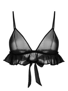 Fleur Du Mal soutien-gorge Flutter à bonnets triangles - Noir