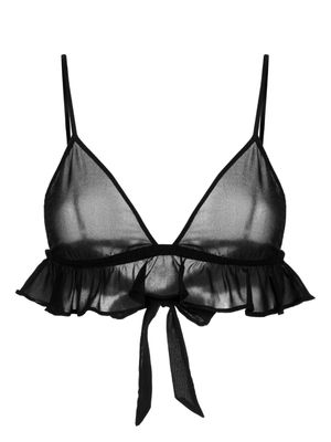 Fleur Du Mal soutien-gorge Flutter à bonnets trangles - Noir