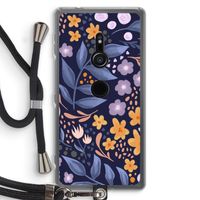 Flowers with blue leaves: Sony Xperia XZ2 Transparant Hoesje met koord