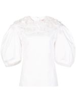 Carolina Herrera blouse à appliques fleurs - Blanc - thumbnail