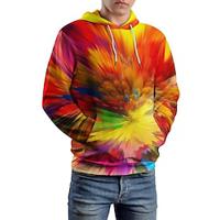 Grafisch Voor heren Modieus 3D-afdrukken Trui met capuchon Vakantie Streetwear Hoodies Rood Capuchon Opdrukken Fleece Winter Lente Herfst Ontwerper Sweatshirt met capuchon Lightinthebox - thumbnail