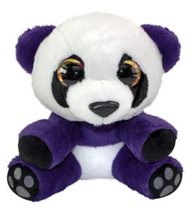 Lumo Stars knuffelpanda Mama 24 cm wit/paars